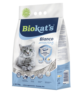 Kačių kraikas Gimborn Biokats Bianco Attracting, organinis (sušokantis), 10 l