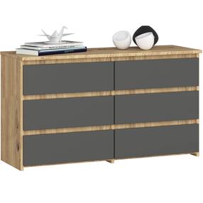 Комод Akord CL100, дубовый цв./темно-серый цв., 57 см x 35 см x 100 см