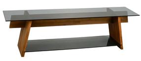 ТВ стол Kalune Design TV201, черный цв./ореховый цв., 158 см x 40 см x 45 см