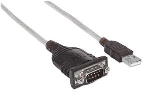 Kabelis Manhattan USB-A Vīrietis, RS-232 Vīrietis, 0.45 m, sudraba krās./melna krās.