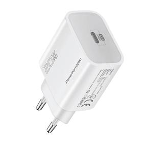 Adapteris Promate PowerPort-20PD, USB Type C, 2000 cm, balta sp.