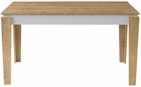 Valgomojo stalas išskleidžiamas Kalune Design Cunda 2982, ąžuolo sp./balta sp., 140 - 175 cm x 80 cm x 75 cm