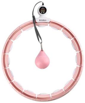Masažinis lankas HMS Hula Hoop With Weight & Counter, 44 cm, 0.4 kg, rožinė sp.