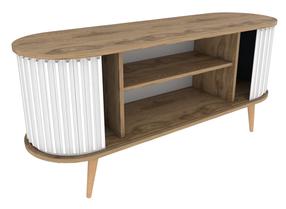 TV galds Kalune Design Stor, ozola krās./balts krās., 140 cm x 43 cm x 64 cm