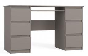 Rašomasis stalas su spintele Kuba, 130 cm x 51 cm, 76 cm, pilka sp.