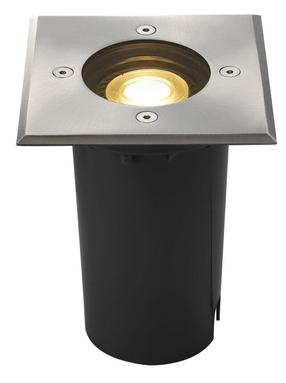 Įleidžiamas lauko šviestuvas SLV Solasto 120, 6W, GU10, IP67, nerūdijančiojo plieno sp., 12 cm x 13.6 cm