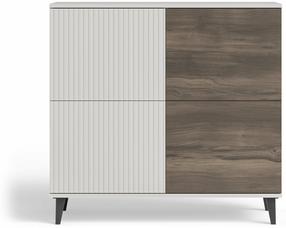 Komoda Random, ruda/balta/juoda, 40 cm x 100 cm x 95 cm