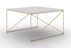 Kavos staliukas ADRK Nelia, aukso sp./pilka sp., 75 cm x 75 cm x 43 cm