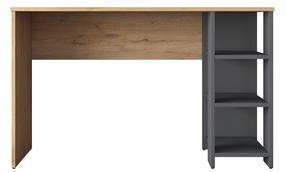 Rašomasis stalas su lentyna Kalune Design HA108 2585, 120 cm x 45 cm, 73.8 cm, antracito sp./riešuto sp.