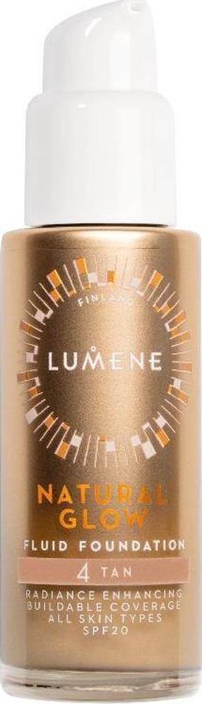 Šķidrā grima bāze Lumene Natural Glow, SPF 20, tan krās., 4, 30 ml