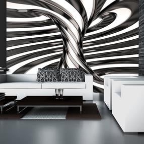 Fototapetas Artgeist Black And White Swirl XXLNEW011099SAM, 210 cm x 210 cm