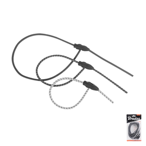 Elastinė tvirtinimo guma su kilpiniu spaustuku Bradas Bungee Cord BCR-05SET1GY-B, 40 - 80 cm, guma/polivinilchloridas (pvc), balta sp./pilka sp., 6 vnt.