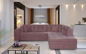 Nurgadiivan Pieretta Mat Velvet 63, roosa v., parem, 205 x 260 cm x 80 cm