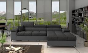 Kampinė sofa Ricardo Inari 96, Soft 29, pilka sp., dešininė, 205 x 280 cm x 90 cm