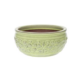 Puķu pods Domoletti GG.6689.023 CL.GI.411, keramika/māls, Ø 23 cm, zaļa krās.