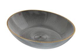 Salātu trauks Hermia Deniz 1SKOAY23, 23 cm x 18 cm x 5.5 cm, caurspīdīga krās./zelta krās., stikls