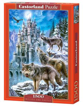 Puzle Castorland Wolves and Castle 1500 el. 151141, 68 cm x 47 cm, 1500 gab., daudzkrāsaina