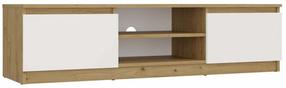TV staliukas Malwa 140, balta/artisan oak, 140 cm x 40 cm x 36 cm