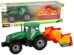 Игрушечный трактор Lean Toys Farm 14842, черный цв./зеленый цв./oранжевый цв.