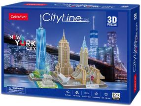 3D-pusle Cubicfun City Line New York City MC255h, 37 cm x 22.5 cm, 123 tk, mitmevärviline