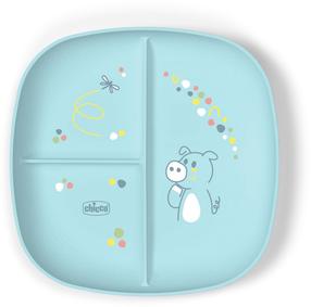 Lėkštutė Chicco Portioned, 1 m., plastikas, mėlyna sp.