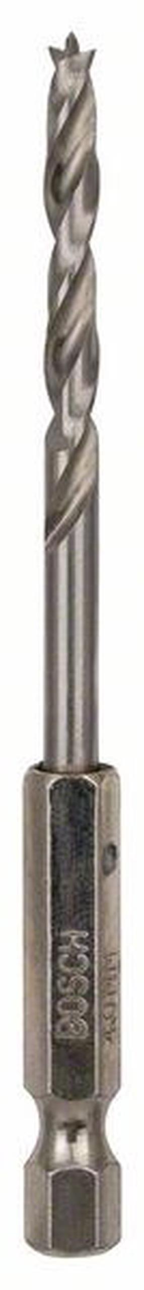 Grąžtas Bosch, medienai, šešiakampis, 4 mm x 8.75 cm