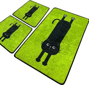 Vonios kilimėlių rinkinys Foutastic Comfort 359CHL5336, juoda sp./žalia sp., 100 cm x 60 cm