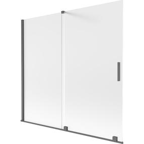Dušo sienelė Mexen Velar, 170 cm x 150 cm, skaidri sp./gun metal sp./matinis