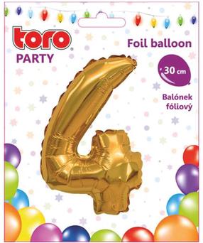 Folijas balons cipars Nr. 4, zelta krās.