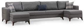 Kampinė sofa Atelier Del Sofa Kristal, tamsiai pilka sp., 90 x 303 cm x 86 cm