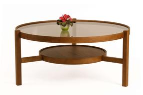 Kavos staliukas Kalune Design Flora, riešuto sp., 100 cm x 100 cm x 48 cm