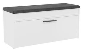 Suoliukas su batų lentyna Parma, balta sp./pilka sp., 100 cm x 35 cm x 49 cm