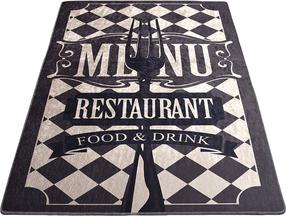 Kilimas vidaus Conceptum Hypnose Food And Drink 882CHL3367, juoda sp./kreminė sp., 120 cm x 80 cm