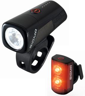 Велосипедный фонарь Sigma Buster 400 + Buster 80 LAMR298, пластик, черный цв./красный цв., 2 шт.