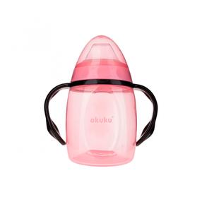 Puodelis su snapeliu Akuku Non Spill A0429, 280 ml, 9 mėn., plastikas/silikonas, rožinė sp.