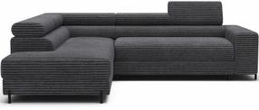 Kampinė sofa - lova Colesio, tamsiai pilka sp., kairinė, 200 x 274 cm x 93 cm