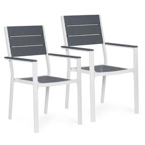 Lauko kėdžių rinkinys MultiGarden YC-051KD-4-5, balta sp./pilka sp., 52 cm x 54.5 cm x 89 cm, 2 vnt.
