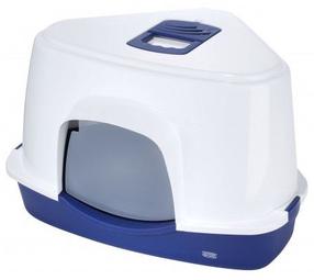 Uždaro tipo kačių tualetas Europet Bernina Jumbo, mėlyna sp./balta sp., uždaras, 70 cm x 56 cm x 46 cm