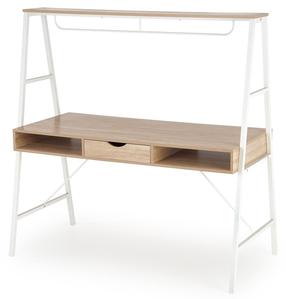 Rakstāmgalds ar atvilktnēm B-48, 139 cm x 60 cm, 140 cm, balts krās./sonoma ozola krās.
