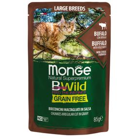 Mitrā kaķu barība Monge BWild Breed Buffalo With Vegetables, savvaļas dzīvnieku gaļa, 0.085 kg
