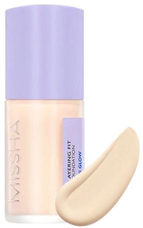 Skystas makiažo pagrindas Missha Layering Fit Semi Glow, ivory (dramblio kaulo) sp., 19, 35 ml