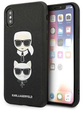 Чехол для телефона Karl Lagerfeld Karl & Choupette Head KLHCPXSAKICKCBK, черный цв., Apple