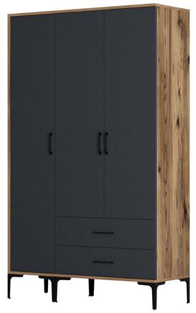 Riidekapp Kalune Design Kumsal ST, antratsiit v./pähklipuu v., 47.5 cm x 120 cm x 201.4 cm