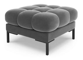 Pufas Micadoni Home Mamaia Velvet, juoda sp./pilka sp., 60 cm x 60 cm x 41 cm