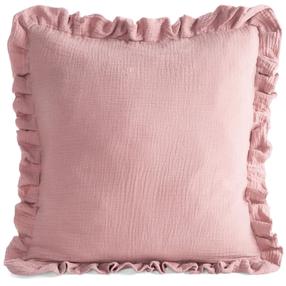Dekoratīvs spilvena pārvalks Muslin JA216-05, gaiši rozā krās., 45 cm x 45 cm