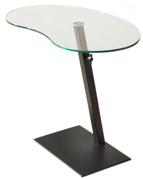 Kavos staliukas Kalune Design Fagioli, skaidri sp./juoda sp., 40 cm x 70 cm x 45 - 75 cm