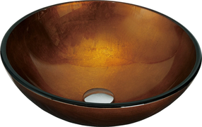 Vonios praustuvas Mexen Mira 24124250, stiklas, 42 cm x 42 cm x 14.5 cm, aukso sp.