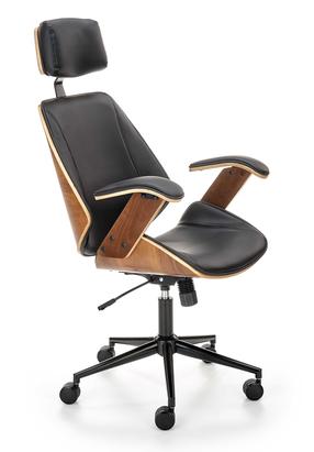 Töötool Ignazio, 62 x 70 x 119 - 129 cm, must v./pähklipuu v.