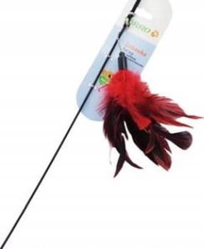 Žaislas ant pagaliuko katėms Yarro International, juoda sp./raudona sp., 90 cm
