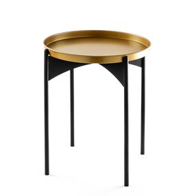 Kavos staliukas Kalune Design SHB-002, aukso sp./juoda sp., 44 cm x 44 cm x 57 cm